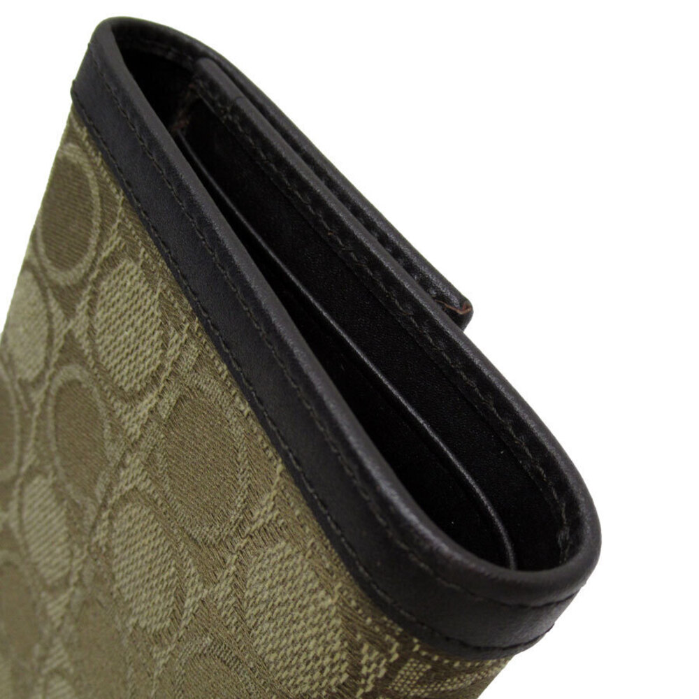 Salvatore Ferragamo Canvas fold Tri Gancini Brown Wallet Leather - Picture 3 of 5